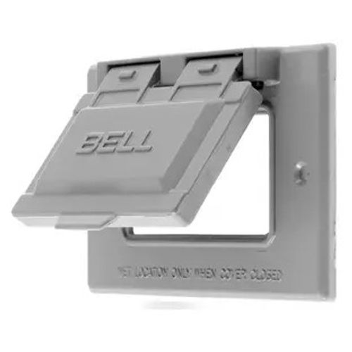 Main product image of 1-Gang Duplex Weatherproof Cover, Horizontal (Gray), RW51020
