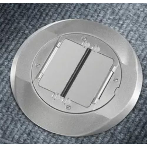 Main product image of SystemOne Universal Floor Box Cover & Carpet Flange Assembly, Round, Cast Aluminum, S1CFCAL