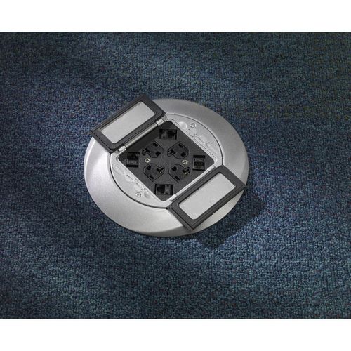 Main product image of Systemone, Sub-Plate, (4) 20A, 125V Receptacles, (4) Hubbell Keystone Openings, Black