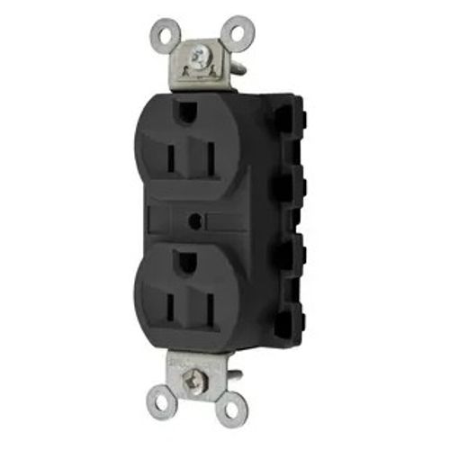 Main product image of Straight Blade Duplex Receptacle, SNAPConnect, 15A 125V, 2-Pole 3-Wire Grounding, 5-15R, Nylon (Black), SNAP5262BKA