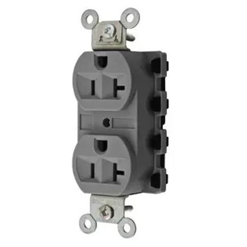 Main product image of Straight Blade Duplex Receptacle, SNAPConnect, 20A 125V, 2-Pole 3-Wire Grounding, 5-20R, Nylon (Gray), SNAP5362GYA