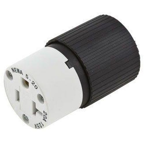 Main product image of 20A Non-Metallic 5-20R Connector (Black/White)