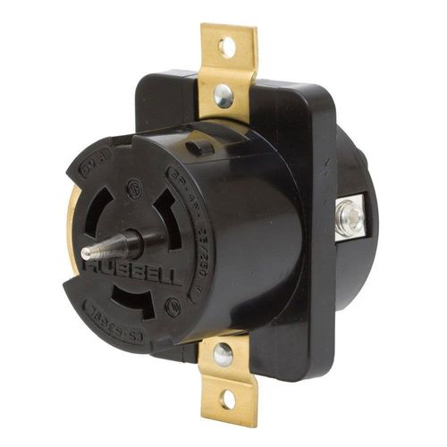 Main product image of 50 A 125/250 Vac 3-Pole 4-Wire Twist-Lock Economy Industrial Receptacle (Black)