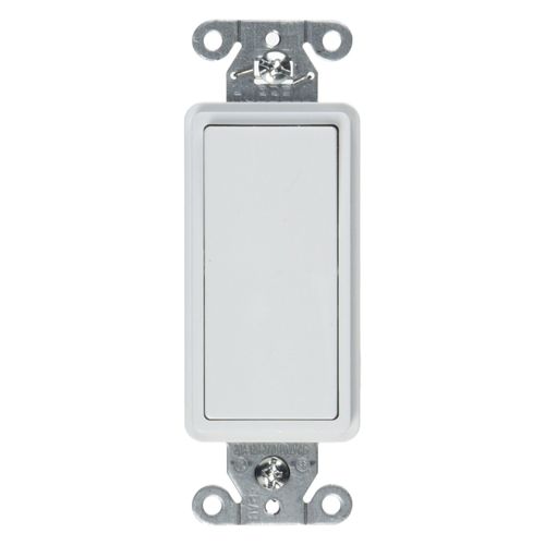 Main product image of 1 Pole, 20A 120/277V Ac Decorator Switch, Back And Side Wired (White)