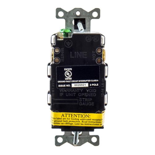 Main product image of 20 A 125 Vac 2-Pole 3-Wire Gfci Receptacle, Self-Test