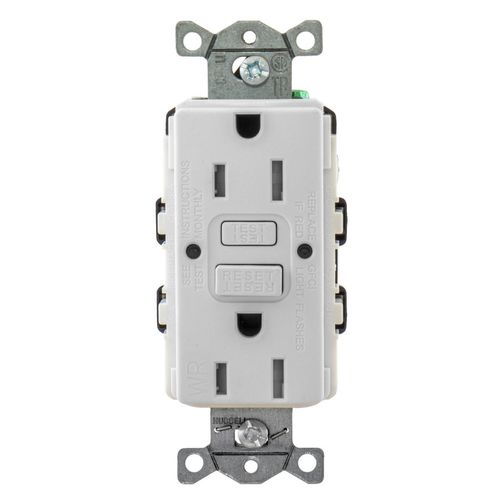 Main product image of 15A 125 V 2-Pole 3-Wire Commercial Weather Resistant Autoguard Self-Test Gfci Receptacle (White)