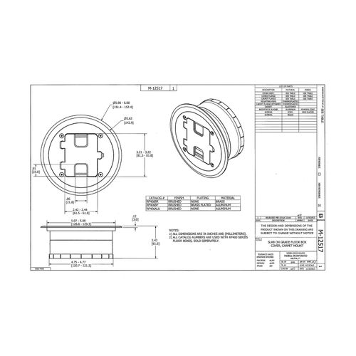 Main product image of Flange And Hinged Door Cover W/ Tamper-Resistant Duplex Receptacle, Solid Brass
