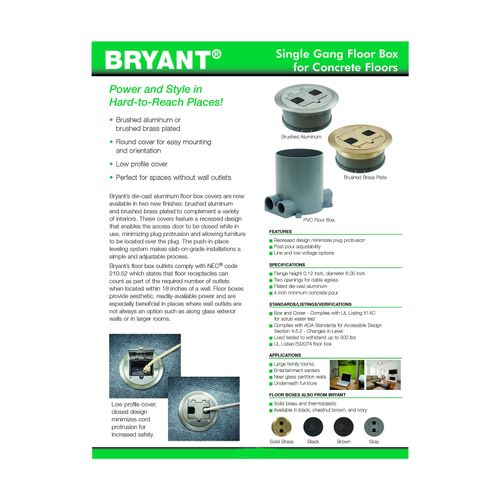 Main product image of Flange And Hinged Door Cover W/ Tamper-Resistant Duplex Receptacle, Solid Brass