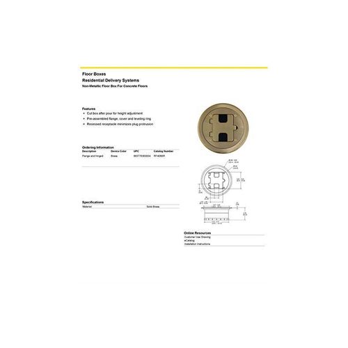 Main product image of Flange And Hinged Door Cover W/ Tamper-Resistant Duplex Receptacle, Solid Brass