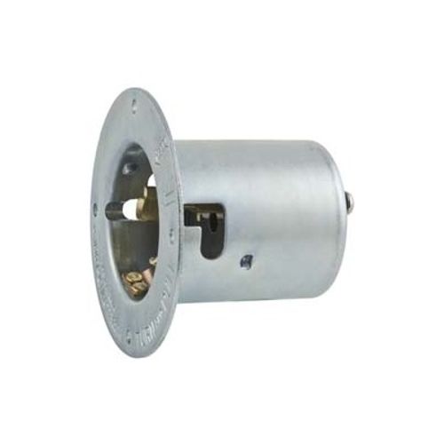 Main product image of California-Style Industrial Grade Locking Flanged Inlet, 3P, 50A, Non-NEMA - Gray Metal (125/250V)