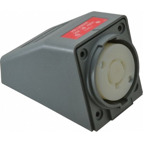Main product image of 2 Pole, 3 Wire, 480 VAC, 20 Amp, NEMA L16-20R, Self-Grounding Receptacle, Gray, HBL2430AR