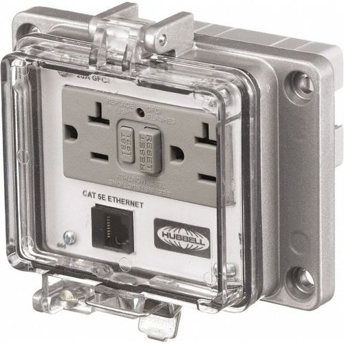 Main product image of 1 Port, 3 Power Receptacle, Ethernet, Clear Data Port Receptacle, PR200 Series, PR205E