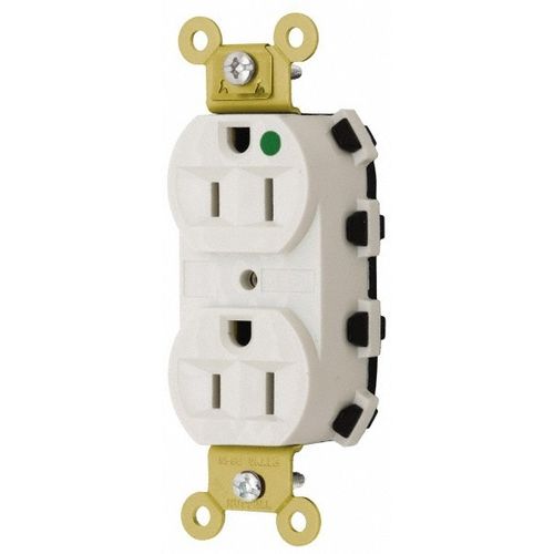 Main product image of Duplex Straight Blade Receptacle, Hospital Grade, Self-Grounding, 15A, 125V, Light Almond, SNAP8200LAA