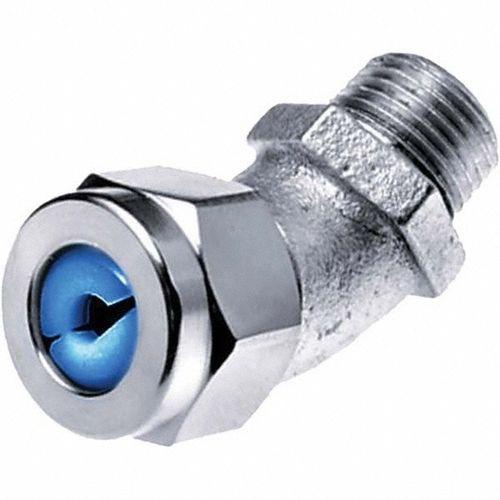 Main product image of 1/2" MNPT, 0.38 to 0.50" General Elbow Strain Relief Cord Grip, Zinc-Plated Steel, VHC1023ZP