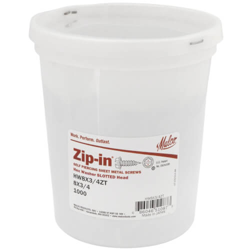 3/4" (Length) 1/4" (Head Size) Slotted Hex Washer Head Zip-In Sheet Metal Screws (1,000 Pack)