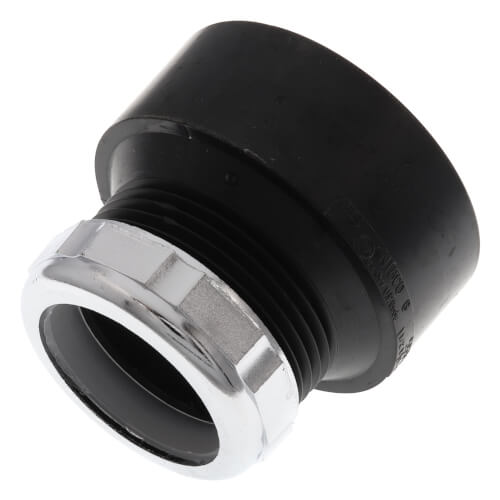 Main product image of 1-1/2" x 1-1/4" Hub x Slip Joint ABS DWV Trap Adapter (58017C)