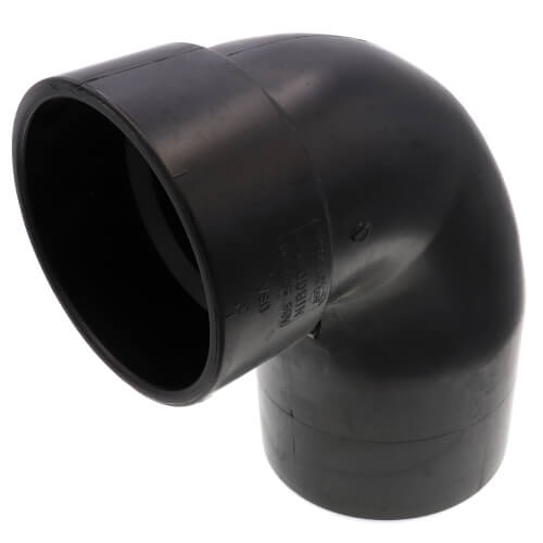Main product image of 4" x 3" Spigot x Hub ABS DWV 90° Street Closet Elbow, w/ Cap (58072CL)
