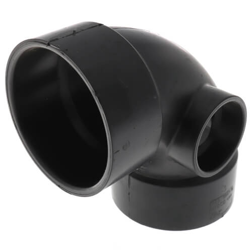 Main product image of 3" x 3" x 1-1/2" Hub ABS DWV 90° Elbow with Side Inlet (58079R)