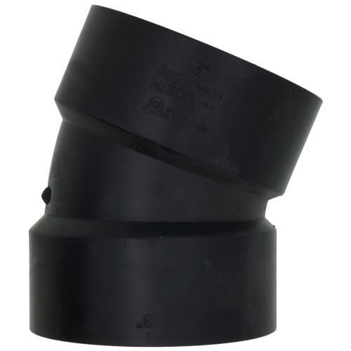 Main product image of 3" Hub ABS DWV 22-1/2° Elbow (5808)