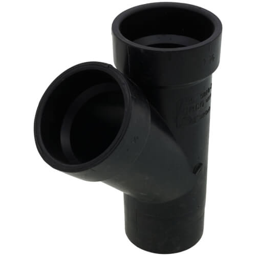 Main product image of 1-1/2" Spigot x Hub x Hub ABS DWV 45° Street Wye (58102)