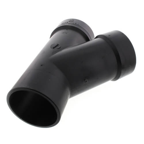 Main product image of 4" Spigot x Hub x Hub ABS DWV 45° Street Wye (58102)