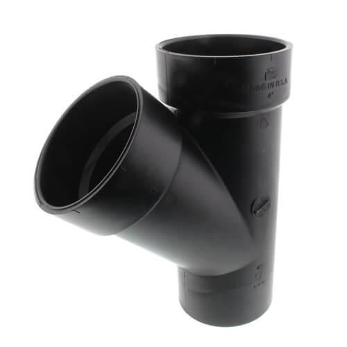 Main product image of 4" Spigot x Hub x Hub ABS DWV 45° Street Wye (58102)