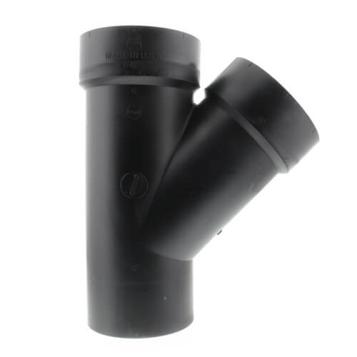 Main product image of 4" Spigot x Hub x Hub ABS DWV 45° Street Wye (58102)