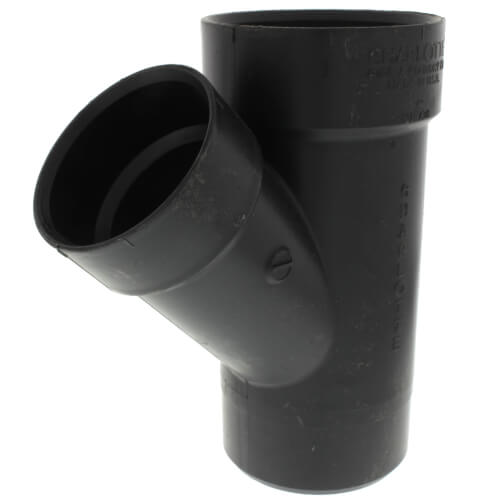 Main product image of 4" x 4" x 3" Spigot x Hub x Hub ABS DWV 45° Street Wye (58102R)