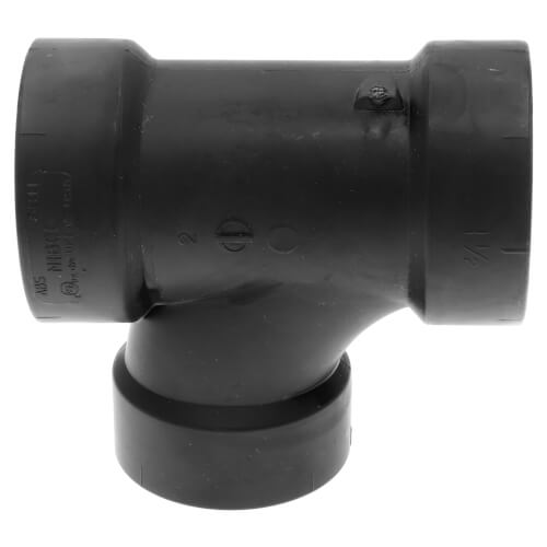 Main product image of 1-1/2" x 1-1/2" x 1-1/4" Hub ABS DWV Sanitary Tee (5811R)