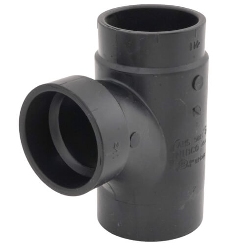 Main product image of 2" x 1-1/2" x 1-1/2" Spigot x Hub x Hub ABS DWV Street Tee (58112RR)