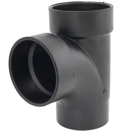 Main product image of 4" Spigot x Hub x Hub ABS DWV Street Tee (58112)