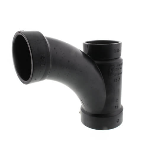Main product image of 2" x 1-1/2" x 1-1/2" Hub ABS DWV Long Radius Combination Tee-Wye (5812LR)