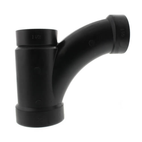Main product image of 2" x 1-1/2" x 1-1/2" Hub ABS DWV Long Radius Combination Tee-Wye (5812LR)