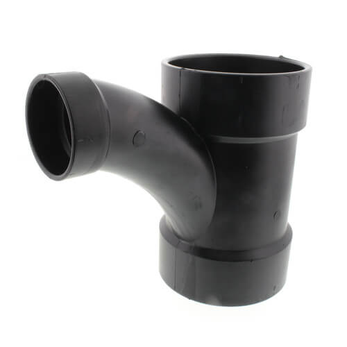 Main product image of 4" x 4" x 2" Hub ABS DWV Long Radius Combination Tee-Wye (5812LR)