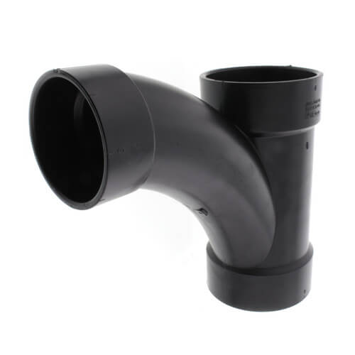 Main product image of 4" x 4" x 3" Hub ABS DWV Long Radius Combination Tee-Wye (5812LR)
