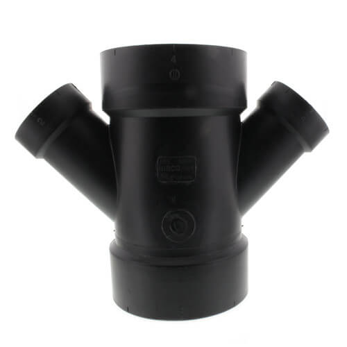 Main product image of 4" x 4" x 2" x 2" H x H x H ABS 45° Double Wye (5834R)