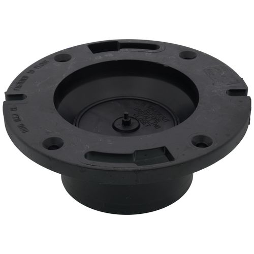 Main product image of 4" x 3" Hub ABS Closet Flange with Knockout Test Plug (5855)