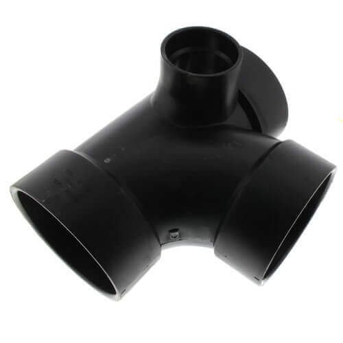 Main product image of 3" x 3" x 3" x 2" x 2" Hub ABS Sanitary Tee with 90° Right & Left Inlets (5870R)