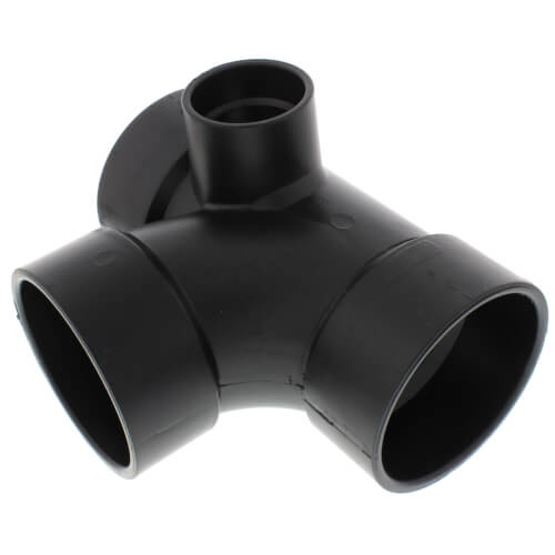 Main product image of 3" x 3" x 3" x 1-1/2" x 1-1/2" Hub ABS Sanitary Tee with 90-Degree Right & Left Inlets (5870R)