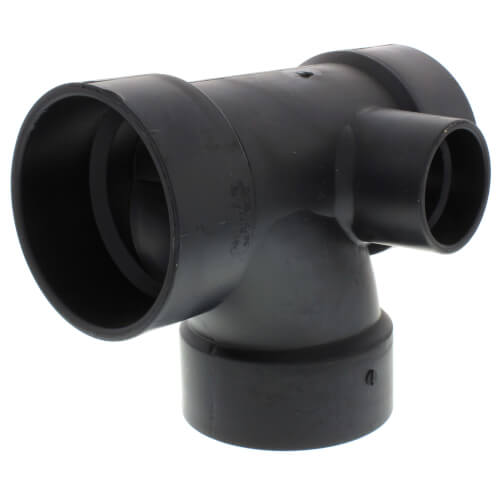 Main product image of 3" x 3" x 3" x 1-1/2" x 1-1/2" Hub ABS Sanitary Tee with 90-Degree Right & Left Inlets (5870R)