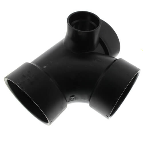 Main product image of 4" x 4" x 4" x 2" x 2" Hub ABS Sanitary Tee with 90° Right & Left Inlets (5870R)