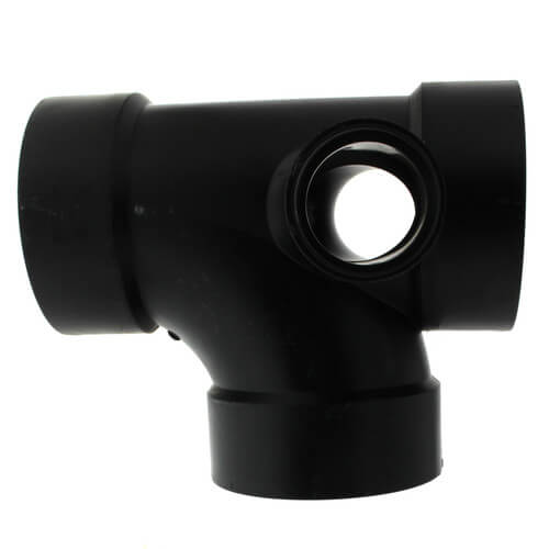 Main product image of 4" x 4" x 4" x 2" x 2" Hub ABS Sanitary Tee with 90° Right & Left Inlets (5870R)