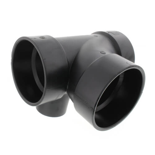 Main product image of 4" x 4" x 4" x 2" Hub ABS Sanitary Tee with 90° Left Inlet (5871)