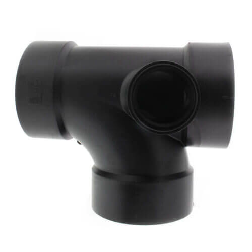 Main product image of 4" x 4" x 4" x 2" Hub ABS Sanitary Tee with 90° Left Inlet (5871)