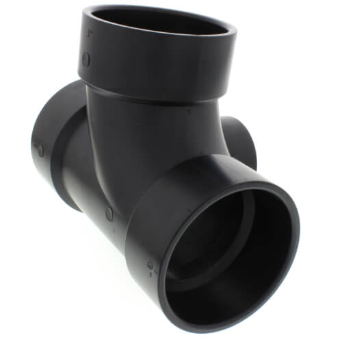 Main product image of 3" x 3" x 3" x 2" Hub ABS Sanitary Tee with 90° Right Inlet (5872)
