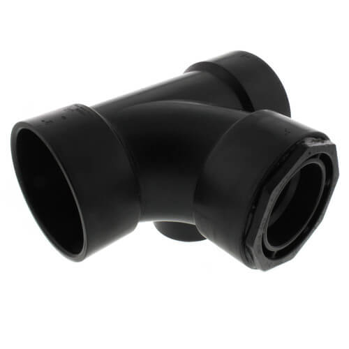 Main product image of 3" x 3" x 2" x 2" Hub ABS Sanitary Tee with 90° Right Inlet (5872)