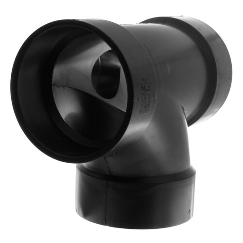 Main product image of 4" x 4" x 4" x 2" Hub ABS Sanitary Tee with 90° Right Inlet (5872)