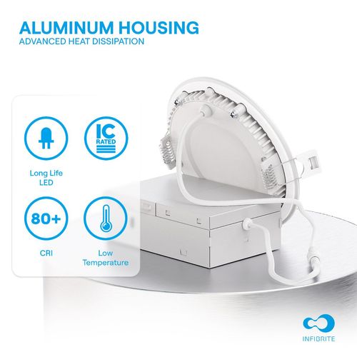 Main product image of 4" Smart WiFi Recessed LED Downlight, 9W 810 Lumens, RGBCW 2700K-6500K, Wet Rated (6 Pack)