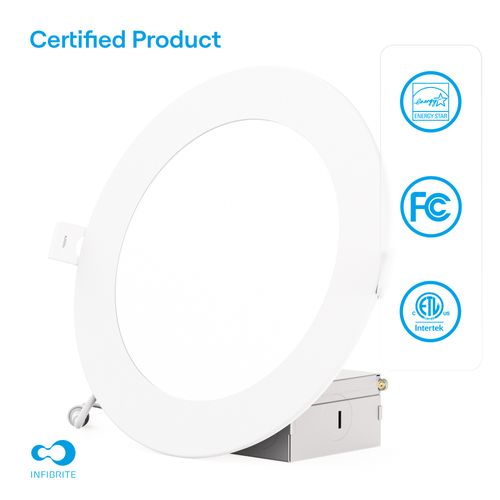Main product image of 6" 5CCT Selectable New Construction 12W 1200 lm 0-10V Dimmable LED Light 120-277V - White (6 Pack)