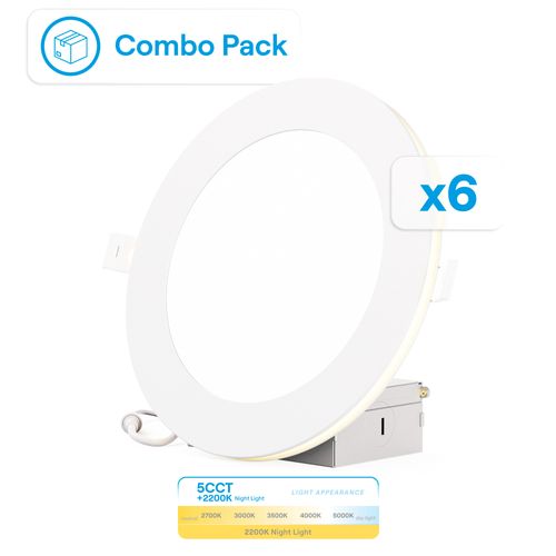 Main product image of 6" LED with Night Light Selectable 12W 1050LM Dimmable (6 Pack)
